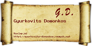 Gyurkovits Domonkos névjegykártya
